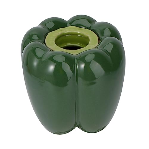 VICASKY Keramik Blumentopf Pfefferform Pflanzgefäß Rustikaler Übertopf für Zimmerpflanzen und Hydroponik Tischdeko Landhausstil von VICASKY