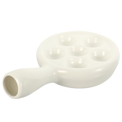 VICASKY Keramik Escargot Backform mit Anti rutsch rillen Mikrowellen Spülmaschinengeeignet Ergonomische Griffe für Komfortables Servieren Schneckenpfanne für Ofen und Gefrierschrank von VICASKY