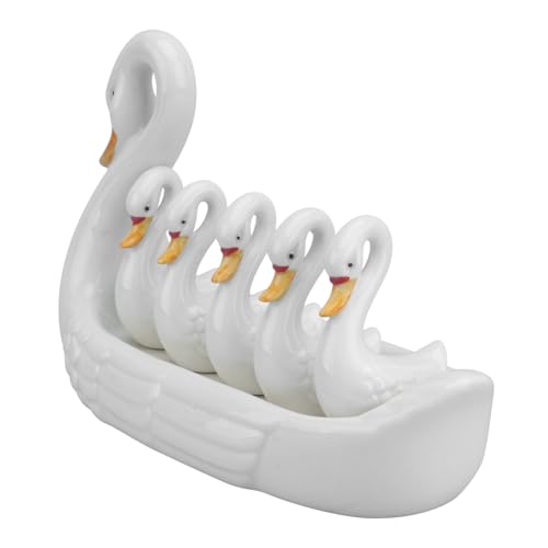 VICASKY Keramik Essstäbchenhalter Schwan Form mit Teller und Ablagen Weißes Sushi Geschirr Glatte Oberfläche Langlebig Kompakt für Tischorganisation bei Feierlichkeiten VICASKY Keramik Essstäbchenhalter Schwan Form mit Teller und Ablagen Weißes Sushi Geschirr Glatte Oberfläche Langlebig Kompakt für Tischorganisation bei Feierlichkeiten von VICASKY