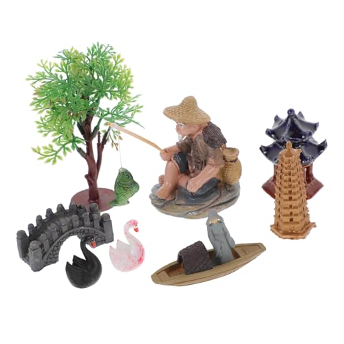 VICASKY Keramik Miniatur Bonsai Figuren Dekorative Felslandschaft für Aquarium und Tisch Langlebige Sichere Mikro-landschaftsdekoration für Zen Garten und Terrarium von VICASKY