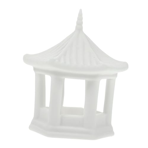 VICASKY Keramik Pavillon Dekoration Miniatur Sechseckiger Weißer Pavillon für Aquarium Bonsai Gartenszene Landschaftsornament für Sandtisch und Pflanzgefäß VICASKY Keramik Pavillon Dekoration Miniatur Sechseckiger Weißer Pavillon für Aquarium Bonsai Gartenszene Landschaftsornament für Sandtisch und Pflanzgefäß von VICASKY