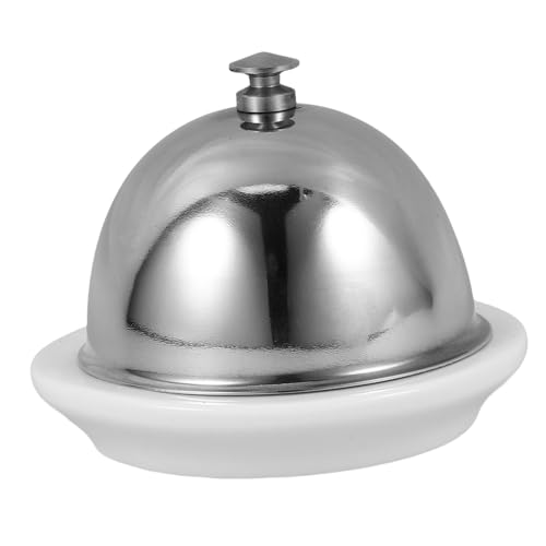 VICASKY Keramik Servierplatte mit Edelstahl Haube Vielseitig für Butter Soßen Desserts Retro Design Gesundes Material für Zuhause Party und Outdoor Gebrauch VICASKY Keramik Servierplatte mit Edelstahl Haube Vielseitig für Butter Soßen Desserts Retro Design Gesundes Material für Zuhause Party und Outdoor Gebrauch von VICASKY