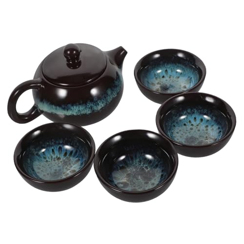 VICASKY Keramik Teeset Set Chinesisches Tee Brühset aus Langlebiger Keramik mit Stabiles Leicht zu Reinigendes Tee Service Traditionell Modern Gestaltetes von VICASKY