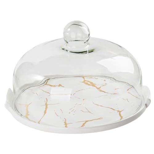 VICASKY Keramik Tortenplatte mit Deckel Marbled Dessertplatte für Hochzeit Party Geburtstagsfeier Wiederverwendbar Spülmaschinenfest Stilvolle Servierplatte VICASKY Keramik Tortenplatte mit Deckel Marbled Dessertplatte für Hochzeit Party Geburtstagsfeier Wiederverwendbar Spülmaschinenfest Stilvolle Servierplatte von VICASKY