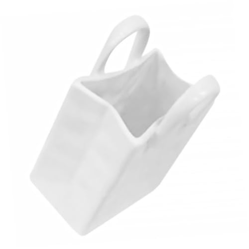 VICASKY Keramik Vase im Handtaschen Design Moderner Stifthalter und Dekorative Blumenvase Multifunktionaler Desktop Organizer für Makeup Trockenblumen Stilvolles Deko Accessoire für Büro von VICASKY