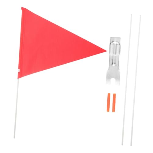 VICASKY Kinderfahrrad Sicherheitsflagge mit Robustem Fiberglas Fahnenmast Wetterfest und Strapazierfähig Leicht zu Montieren für Fahrrad Roller und Motorrad Rote Dreieckige Werbefahne für von VICASKY