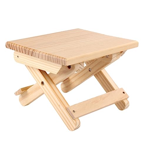 VICASKY Klappbarer Holzhocker Faltbar Kompakt Leicht für Outdoor Indoor Angeln Camping Picknick Sitzgelegenheit Tragbar Praktische Faltbare Bank aus Robustem Vollholz von VICASKY
