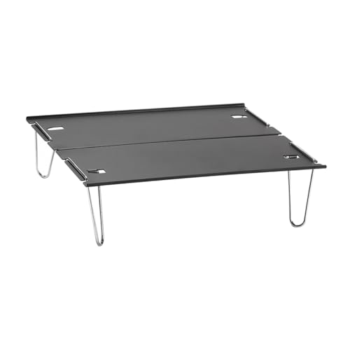 VICASKY Klappbarer Outdoor Campingtisch aus Robustem Aluminium Leicht Zusammenklappbar Mobiler Esstisch für Picknick Grillabend und Teegenuss Kompakt und Schnell Aufbaubar Schwarz von VICASKY