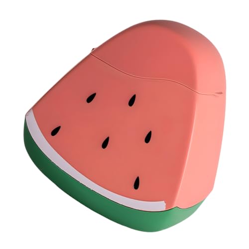 VICASKY Kleiner Desktop mülleimer mit Deckel Langlebiger Kunststoff abfallbehälter Niedliche Wassermelonen form Geruchsdicht Kompakt für Wohnzimmer Büro Küche und Auto Platzsparend und von VICASKY