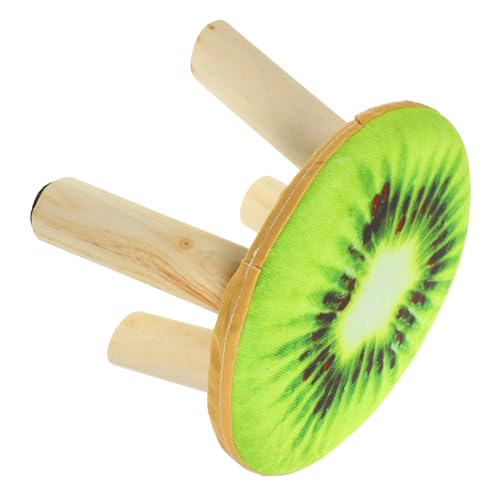 VICASKY Kleiner Hölzerner mit Runder Form und Weichem Kissen Multifunktionaler Sitzhocker für Wohnzimmer Badezimmer Schuhwechsel und Dekoratives Element von VICASKY