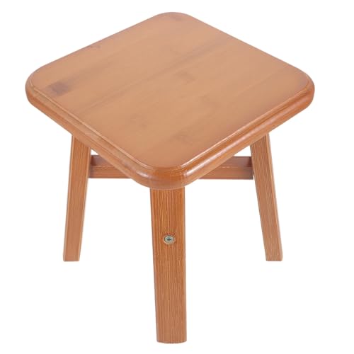 VICASKY Kleiner Holzhocker aus Massivem Holz Stabiler Leichter Sitzhocker mit Glatten Kanten Vielseitiger Niedriger Holzschemel für Wohnzimmer Flur Praktischer Holzschemel von VICASKY
