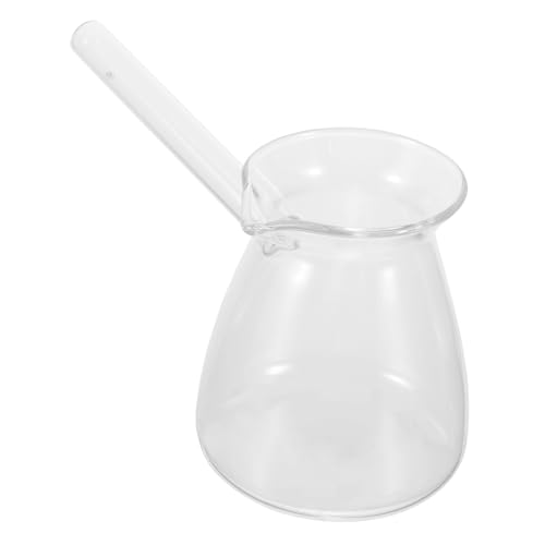 VICASKY Kleiner Kochtopf aus Hitzebeständigem mit Seitlichem Griff für Kaffee Tee und Heiße Milch Transparente für Kochen von VICASKY