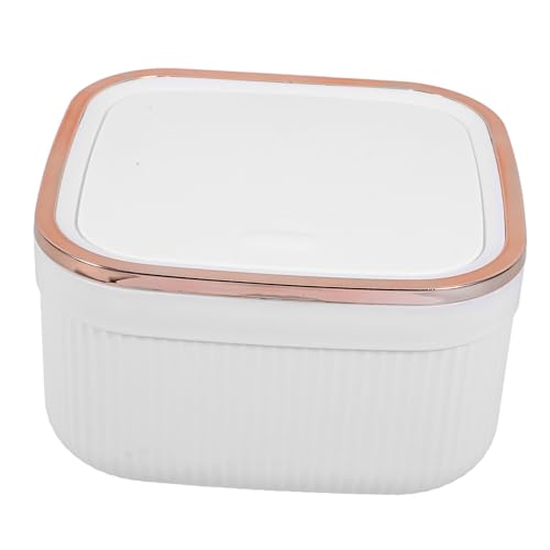 VICASKY Kleiner Mülleimer mit Deckel Tischabfalleimer für Büro und Zuhause Platzsparend Design für Kosmetik und Küchenabfälle Weiß mit Roségoldenem Rand VICASKY Kleiner Mülleimer mit Deckel Tischabfalleimer für Büro und Zuhause Platzsparend Design für Kosmetik und Küchenabfälle Weiß mit Roségoldenem Rand von VICASKY