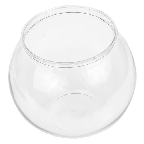 VICASKY Kleiner Transparenter Pet Kugelfischbehälter Stoßfester Multifunktionaler Wasserpflanzen Topf Dekoratives Aquarium für Fische Garnelen Schildkröten und Krabben DIY Miniatur von VICASKY