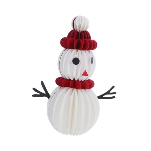 VICASKY Kompakte Schneemann Tischdekoration aus Papier mit Wabenstruktur Attraktive Weihnachtsmitte für Esstisch Büro Party Vielseitig für Festliche Wohn Büroumgebungen von VICASKY