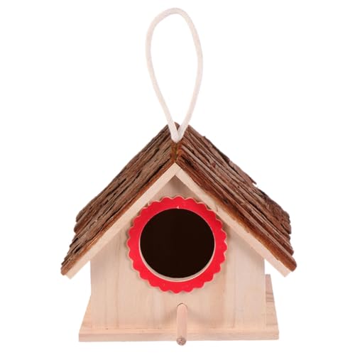 VICASKY Kreatives Holz vogelhaus Nistkasten aus Massivholz für Kleine Vögel Wetterfestes Dekoratives Vogelhaus zum Aufhängen Sicherer Nistplatz für Haustiere und Gartendeko von VICASKY
