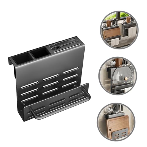 VICASKY Küchenutensilienhalter Wandmontage mit Abtropfsystem Multifunktionaler Besteckhalter für Messer Schneidebrett Essstäbchen und Löffel Platzsparender Küchenorganizer von VICASKY