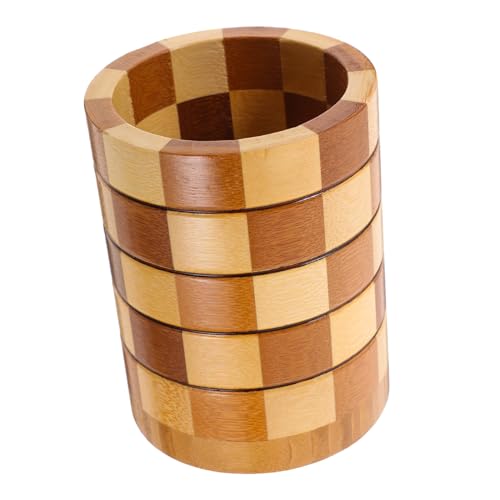 VICASKY Küchenutensilienhalter aus Holz mit Karomuster Vielseitiger Besteck und Kochwerkzeughalter für Arbeitsplatte Organizer für Essstäbchen Löffel und Stifte Praktischer Küchenhelfer von VICASKY
