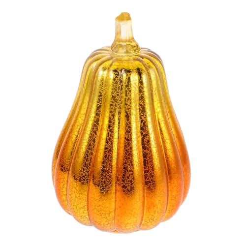 VICASKY Kürbis Ornament Aus Glas Beleuchtete Nachtkürbisse Kürbis LED Kürbisförmiges Nachtlicht Beleuchtete Kürbisse Für Drinnen Kürbisfiguren Kürbislaternenlichter Orange von VICASKY