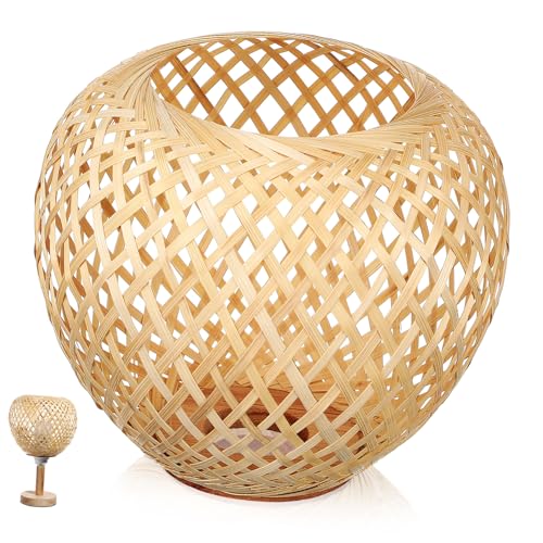 VICASKY Lampenschirm Handgewebter Rattan Lampenfarbton für Deckenlampen Weiche Beleuchtung Design Installieren Vielseitig Einsetzbar VICASKY Lampenschirm Handgewebter Rattan Lampenfarbton für Deckenlampen Weiche Beleuchtung Design Installieren Vielseitig Einsetzbar von VICASKY