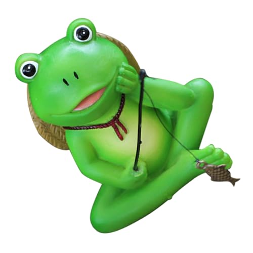 VICASKY Lebensechte Resin Froschfigur Fischteich Deko Fischglas Ornament Aquarium Zubehör für Aquarien Fördert Fischaktivität und Natürliches Fischverhalten von VICASKY