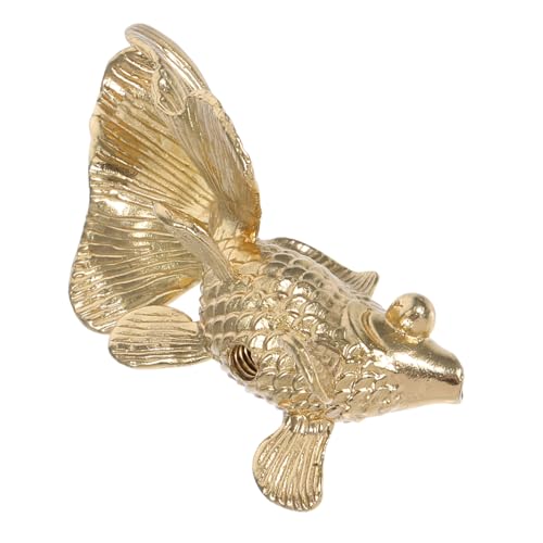 VICASKY Massiver Messing Goldfisch Möbelgriff Schubladengriff Dekorativer Schrankgriff Kunstvoller Türgriff für Kommode Einfache Montage für Küchenschränke und Wohnmöbel von VICASKY