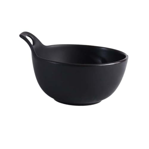 VICASKY Matte Keramik Salatschüssel Schwarz Stilvolle Servierschale für Obst Dessert und Snacks Hitzebeständig Vielseitig für Haushalt und Restaurant Praktische Tischware von VICASKY