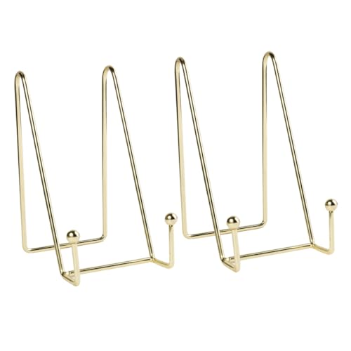 VICASKY Metall Bilderhalter Gold Stabiles Foto Display Regal Buchständer für Bilderrahmen Rezepte Dekoration Sammlerstücke von VICASKY