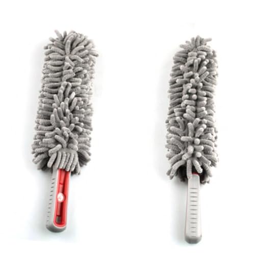 VICASKY Mikrofaser Staubwedel mit Kunststoffgriff Chenille Staubbürste für Auto Kratzfrei Schnell Trocknend Ergonomisch Geeignet für Innenraum Möbel und Elektrogeräte von VICASKY