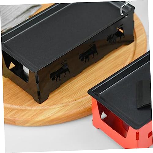 VICASKY Mini Cheese Grill Set mit Antihaft Beschichtung Tragbares Backblech mit Stahlgriff Herdgestell und Kleiner Spatel Hitzebeständig für Fondue und Outdoor Camping Küche von VICASKY
