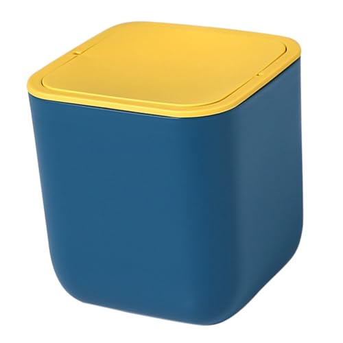 VICASKY Mini Desktop Mülleimer Kunststoff mit Schwingdeckel Kompakter Abfallbehälter für Papier und Müll Platzsparender Tisch kosmetikeimer in Verschiedenen Farben Leicht zu Reinigen für von VICASKY