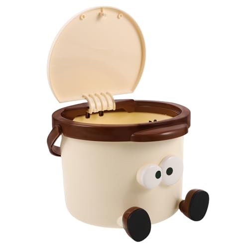 VICASKY Mini Desktop Mülleimer mit Press Deckel Tragbarer Kleiner Abfalleimer mit Niedlichem Cartoon Design Kompakt und Leicht für Küche Schlafzimmer Babyzimmer Bad und Büro Geeignet von VICASKY