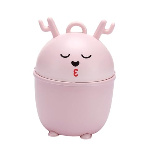 VICASKY Mini Tischmülleimer Kunststoff mit Deckel Kompakter Desktop Abfallbehälter für Büro Auto und Zuhause Praktischer Kleiner Müllbehälter in Rosa mit Kreativem Tiermotiv Design VICASKY Mini Tischmülleimer Kunststoff mit Deckel Kompakter Desktop Abfallbehälter für Büro Auto und Zuhause Praktischer Kleiner Müllbehälter in Rosa mit Kreativem Tiermotiv Design von VICASKY