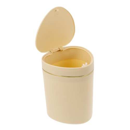 VICASKY Mini Tischmülleimer mit Press deckel Kleiner Kunststoff Abfalleimer für Büro Schlafzimmer Küche Kompakter Vielseitiger Desktop Papierkorb mit Elegantem Design für Kinderzimmer und von VICASKY
