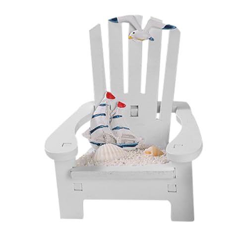 VICASKY Miniatur Liegestuhl Deko Mediterraner Puppenhaus Stuhl für Tisch und Garten Hochsimulierte Strandkorb Requisite Kompakte Sicheres Material von VICASKY