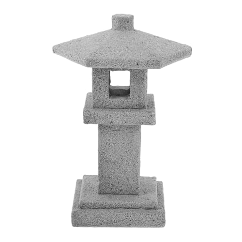 VICASKY Miniatur Stein Laterne Pavillon Statue aus für Garten Dekoration Japanischer Stil Landschaftsdeko Kleiner Pavillon Ornament für Bonsai und Zen von VICASKY