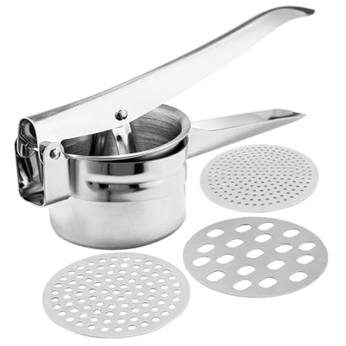 VICASKY Multifunktionaler Kartoffelstampfer aus Edelstahl Kartoffelpresse mit Großem Pressbereich und Ergonomischem Griff für Kartoffelpüree Gemüse und Obstpürees Küche VICASKY Multifunktionaler Kartoffelstampfer aus Edelstahl Kartoffelpresse mit Großem Pressbereich und Ergonomischem Griff für Kartoffelpüree Gemüse und Obstpürees Küche von VICASKY
