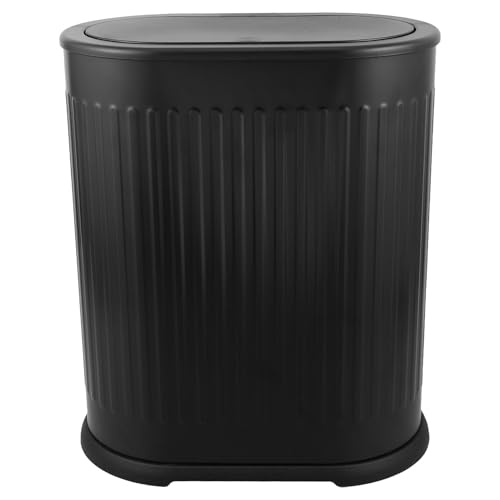 VICASKY Narrow Müllbehälter mit Druckdeckel Kunststoff Mülleimer für Bad Schlafzimmer Wohnzimmer Toilettenraum Platzsparend Geruchsdicht Modernes Design von VICASKY