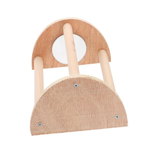 VICASKY Natürlicher Holz vogelständer mit Spiegel Robust und Strapazierfähig Sicherer Ruheplatz für Papageien und Kleine Hühner rutschfeste Tier sitzstange für Käfigvögel Stabiler Spiel von VICASKY