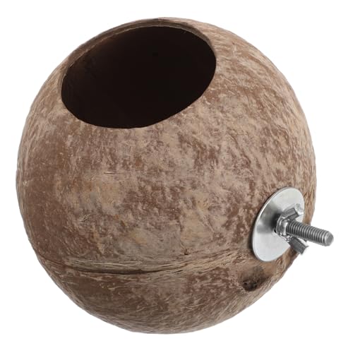 VICASKY Natürlicher Kokosnussschalen Vogelnest Hängend Handgefertigtes Nistmaterial für Kanarienvögel Papageien Hamster und Kleintiere Robust und Wetterfest für Garten und Außenbereich VICASKY Natürlicher Kokosnussschalen Vogelnest Hängend Handgefertigtes Nistmaterial für Kanarienvögel Papageien Hamster und Kleintiere Robust und Wetterfest für Garten und Außenbereich von VICASKY