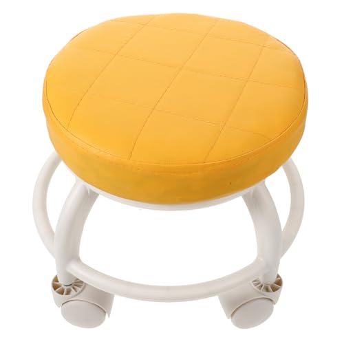VICASKY Niedrige Rollhocker Mit Universalrad -rollhockersitze Mit Gedämpften Rädern Für Heimbüro-Fitness Runder Rollsitzhocker Orange von VICASKY