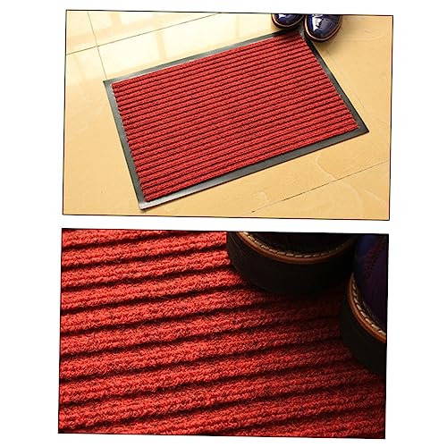 VICASKY PVC Fußmatte rutschfeste Eingangsmatte Für Innen Und Außenbereich Waschbar Und Langlebig Schmutzfangmatte Dunkelrot Reinigen von VICASKY