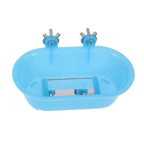 VICASKY Papagei Badewanne mit Spiegel Vogelbad für Kleine Vögel Duschbecken mit Bodenspiegel für Wellensittiche und Andere Kleinvögel von VICASKY