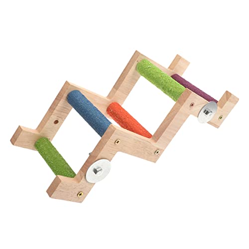 VICASKY Papagei Kletterleiter aus Holz Z Förmige Vogelspielzeug für Nymphensittiche und Kleine Vögel Sicheres und Gesundes Kauspielzeug Klettern von VICASKY