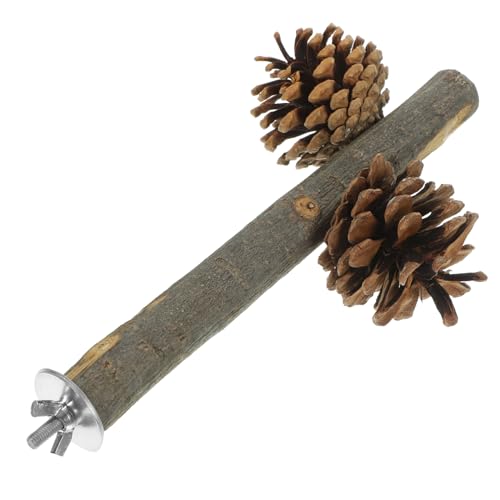 VICASKY Papageien Kauspielzeug Holz Sitzstange mit Zapfen Langlebiger Vogel Sitzstab für Wellensittiche und Nymphensittiche Sicherer Käfigbalken zur Beschäftigung und Balancetraining VICASKY Papageien Kauspielzeug Holz Sitzstange mit Zapfen Langlebiger Vogel Sitzstab für Wellensittiche und Nymphensittiche Sicherer Käfigbalken zur Beschäftigung und Balancetraining von VICASKY