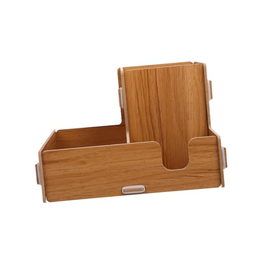 VICASKY Papierbecherhalter aus Natürlichem Holz mit Separatem Stauraum für Becher Deckel Strohhalme und Servietten Platzsparender Rutschfester Tischorganizer für Bar und Teeladen von VICASKY