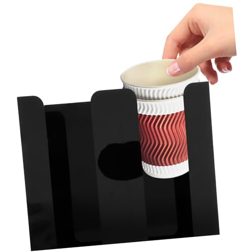 VICASKY Papierbecherhalter für Theke Verschleißfester Einwegbecher Spender Organizer mit Glatter Oberfläche und Abgerundeten Kanten Praktischer Becherhalter für Kaffee und Deckel Schwarz von VICASKY