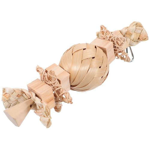 VICASKY Parakeet Hängend Kauspielzeug aus Natur Rattan für Papageien Wellensittiche Sittiche Robust und Sicher für Greifen und Bunte Deko für Vogelkäfig von VICASKY