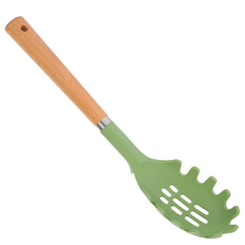 VICASKY Pasta Server mit Holzgriff Silikon und Ergonomischer Spaghetti Löffel für Servieren und Portionieren für Nudeln und Gemüse Spülmaschinenfest Zufällige Farben Zufällige Farbe von VICASKY