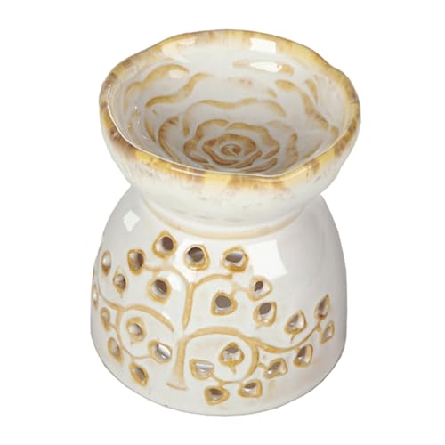 VICASKY Peony Design Moderner Keramik Aroma Burner Räucherstäbchenhalter ohne Kerze und Öl Beige Langlebig Meditativ für Schlafzimmer Yoga Sauna und Wohnraumdekoration VICASKY Peony Design Moderner Keramik Aroma Burner Räucherstäbchenhalter ohne Kerze und Öl Beige Langlebig Meditativ für Schlafzimmer Yoga Sauna und Wohnraumdekoration von VICASKY